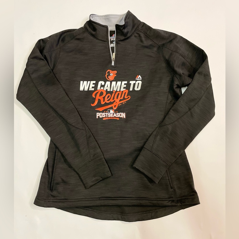 Majestic Men's Orioles MLB Baseball Jacket Half Zip Size Large